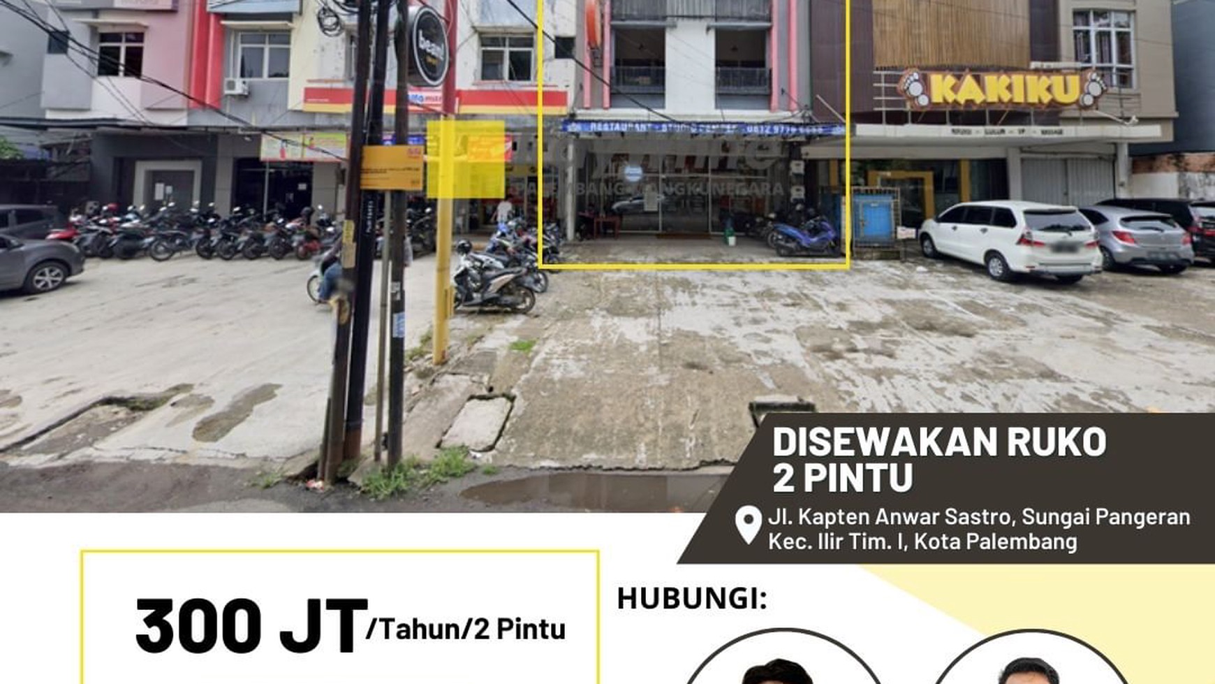 Disewakan Ruko 2 Pintuh di Samping Hotel Arista