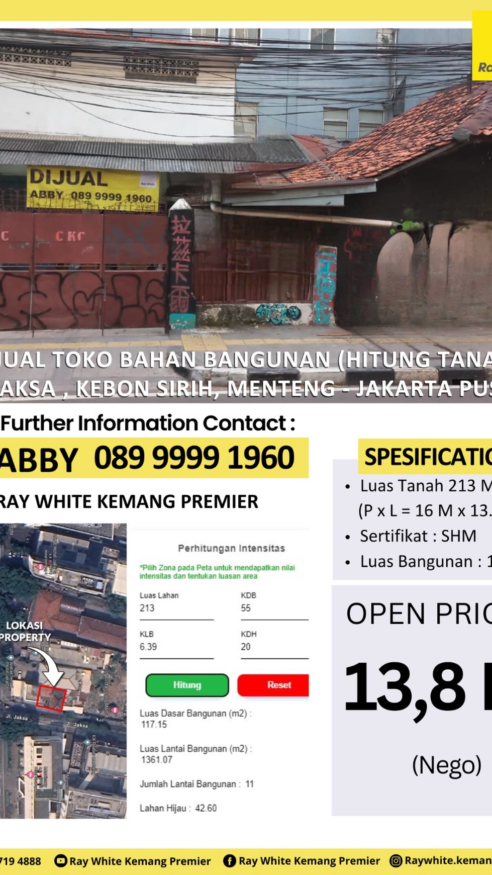 DIJUAL Toko Bahan Bangunan (Hitung Tanah)