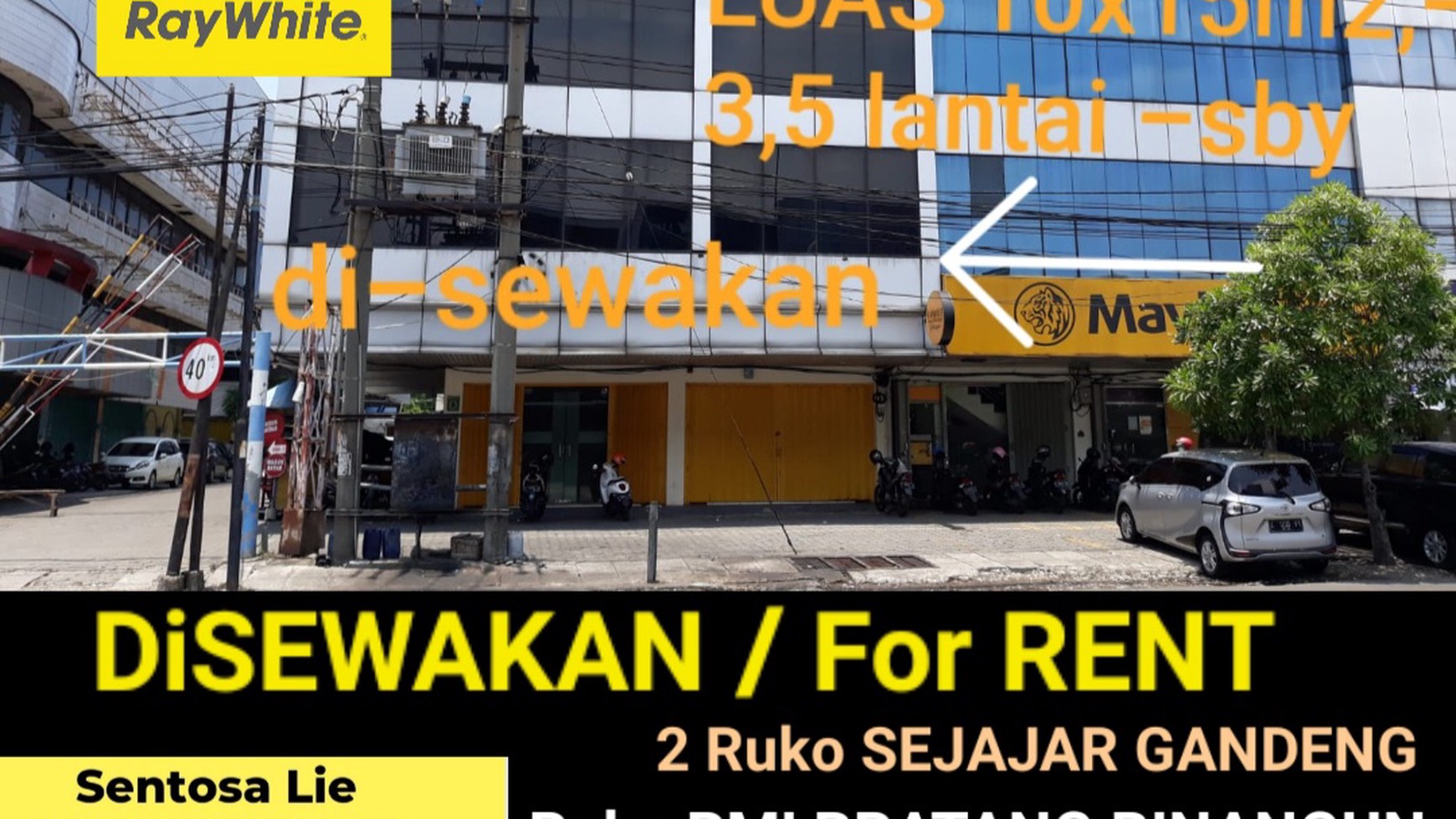 Disewakan 2 gandeng Ruko Ngagel Jaya Selatan - Ruko RMI Bratang Binangun - Depan Kampus UBAYA Ngagel - Strategis Komersial area