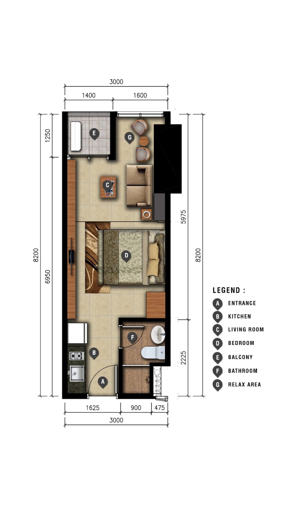 Dijual Apartemen Grand Dharmahusada Lagoon Tipe 1 Bedroom Baru Kosongan dekat ITS, Pakuwon City Mall