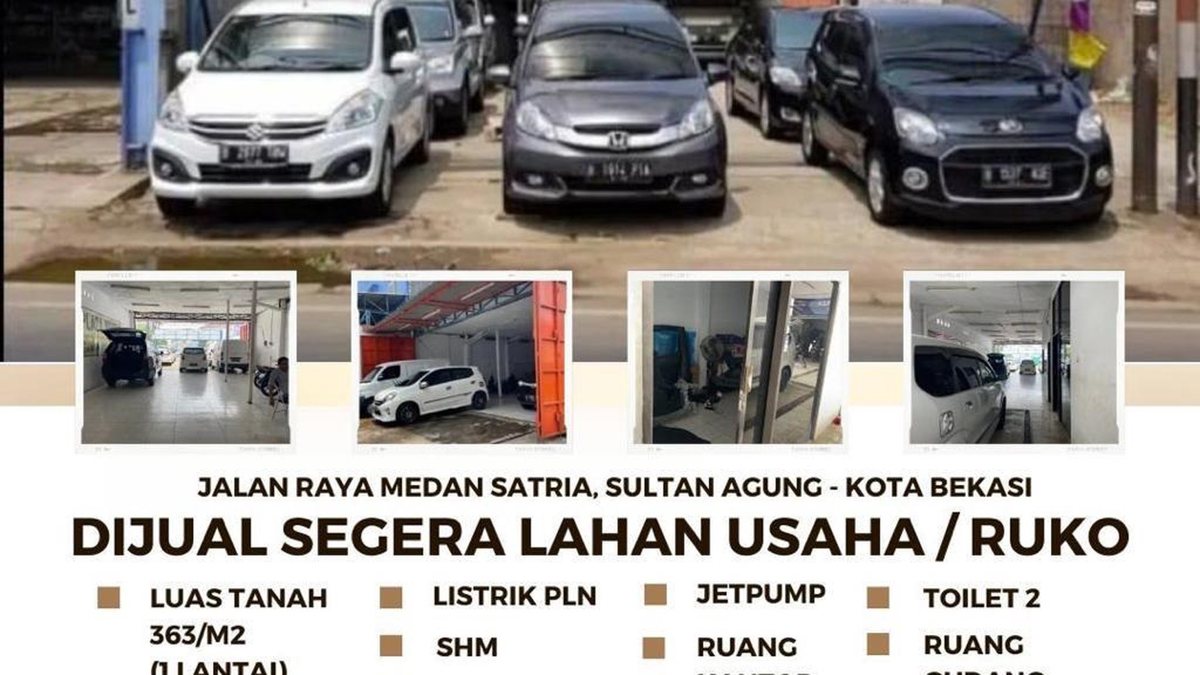 Dijual Ruang Usaha Lokasi Strategis Pinggir Jalan Raya @Bekasi