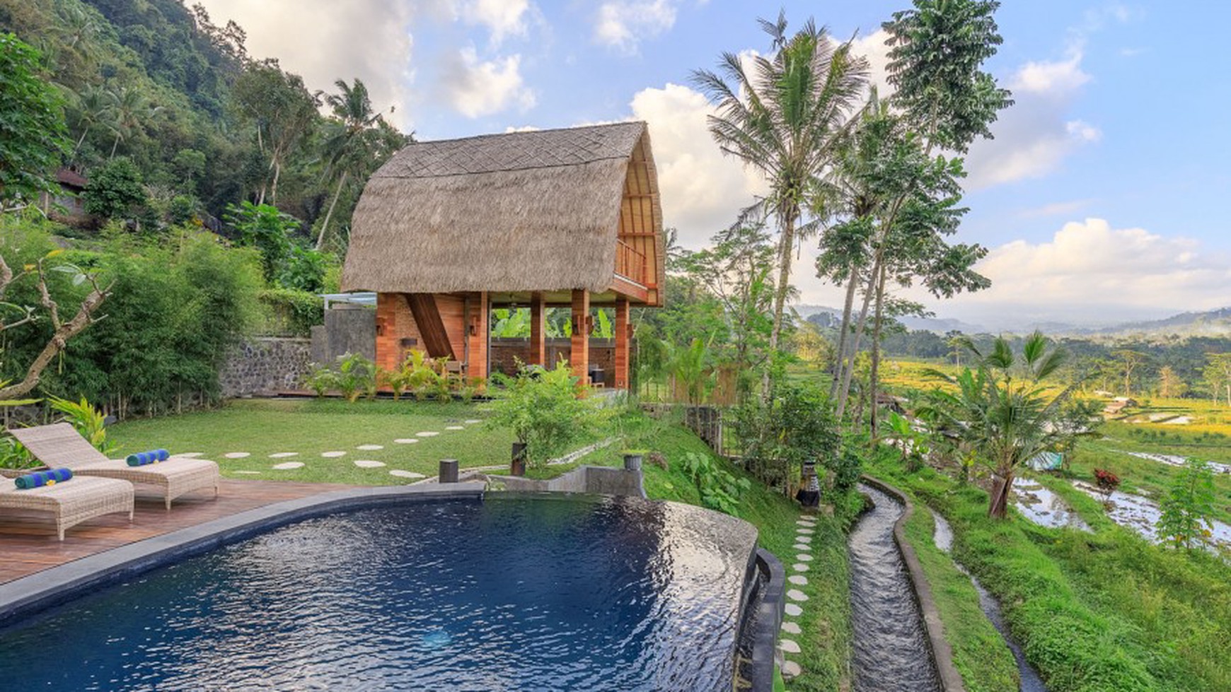 Freehold Villa which is located on the outskirts of a small Balinese Village