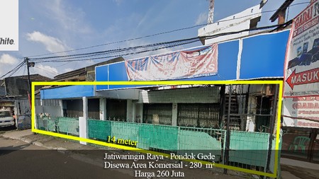 FOR LEASE Area Komersial Jalan Jatiwaringin Raya Pondok Gede