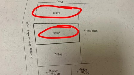 Dijual tanah di pondok betung raya bintaro plaza.