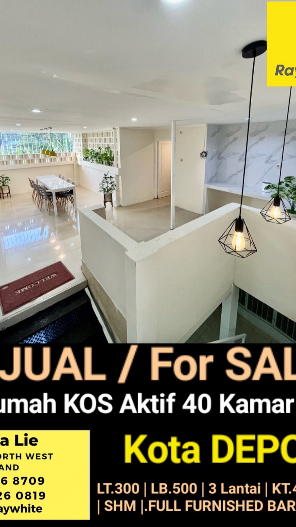 Dijual Rumah Kos di Depok dekat Poli Tehnik UI, Mall Margo City - 40 K.Tidur Full FURNISHED Baru MODERN