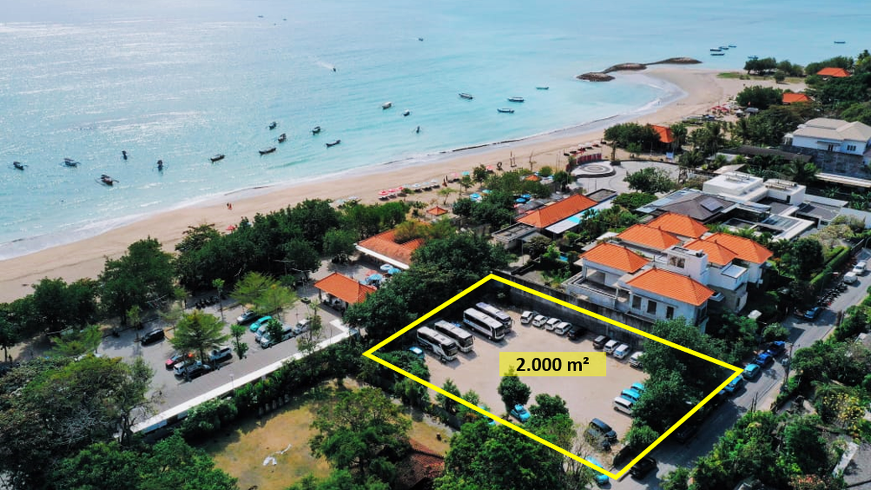 Tanah SHM 2.000 m&#xb2; di Beachfront, Pantai Jerman, Kuta, Bali