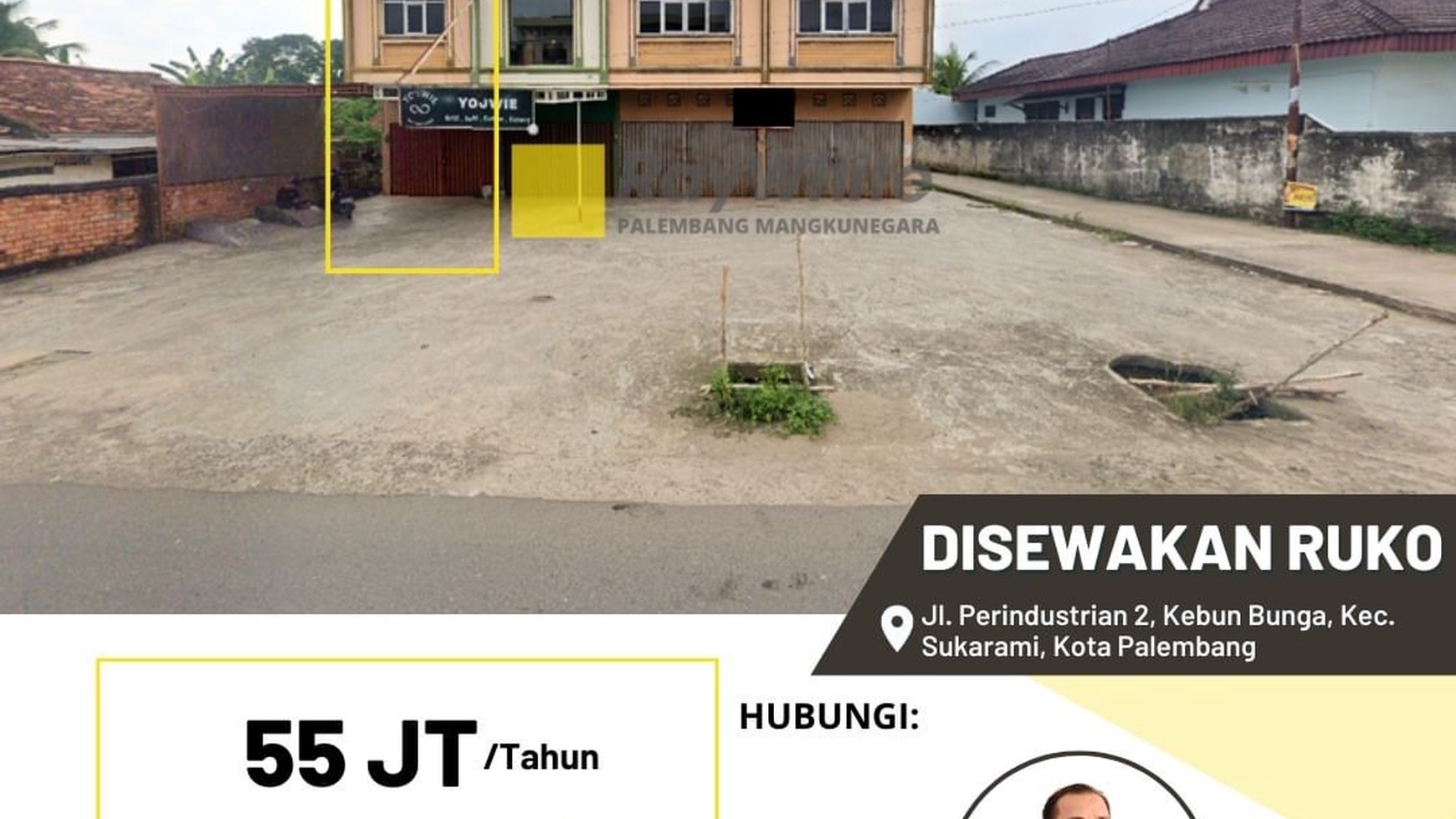 Disewakan Ruko 1 Pintu di Jl Perindustrian 2 Kota Palembang