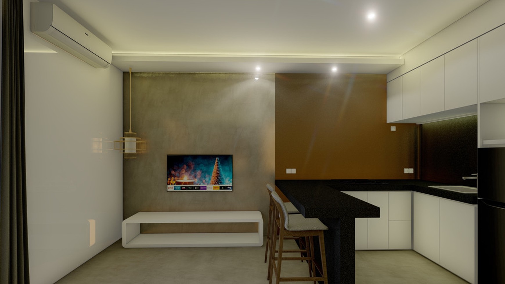 For Sale Leasehold - Brand new modern studio apartment in busy Seminyak