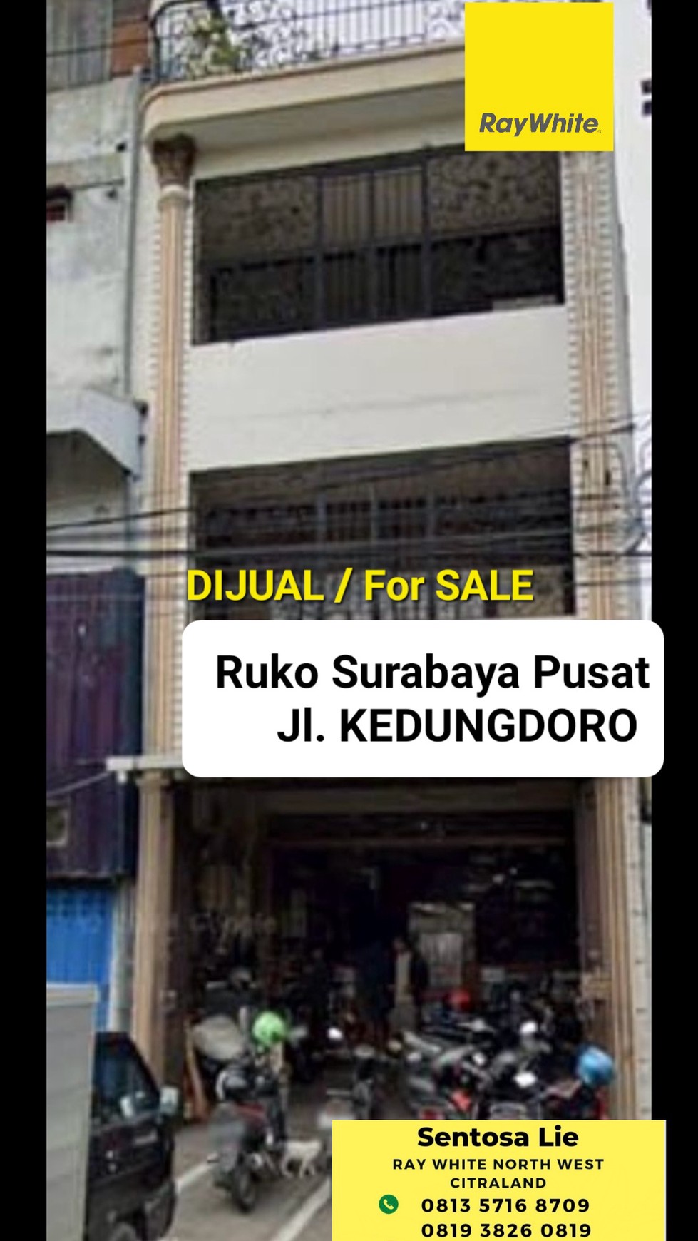 Dijual Ruko Jl. Kedung Doro - Surabaya Pusat - STRATEGIS Nol Jalan RAYA - Parkiran Mobil LUAS - Surat SHM