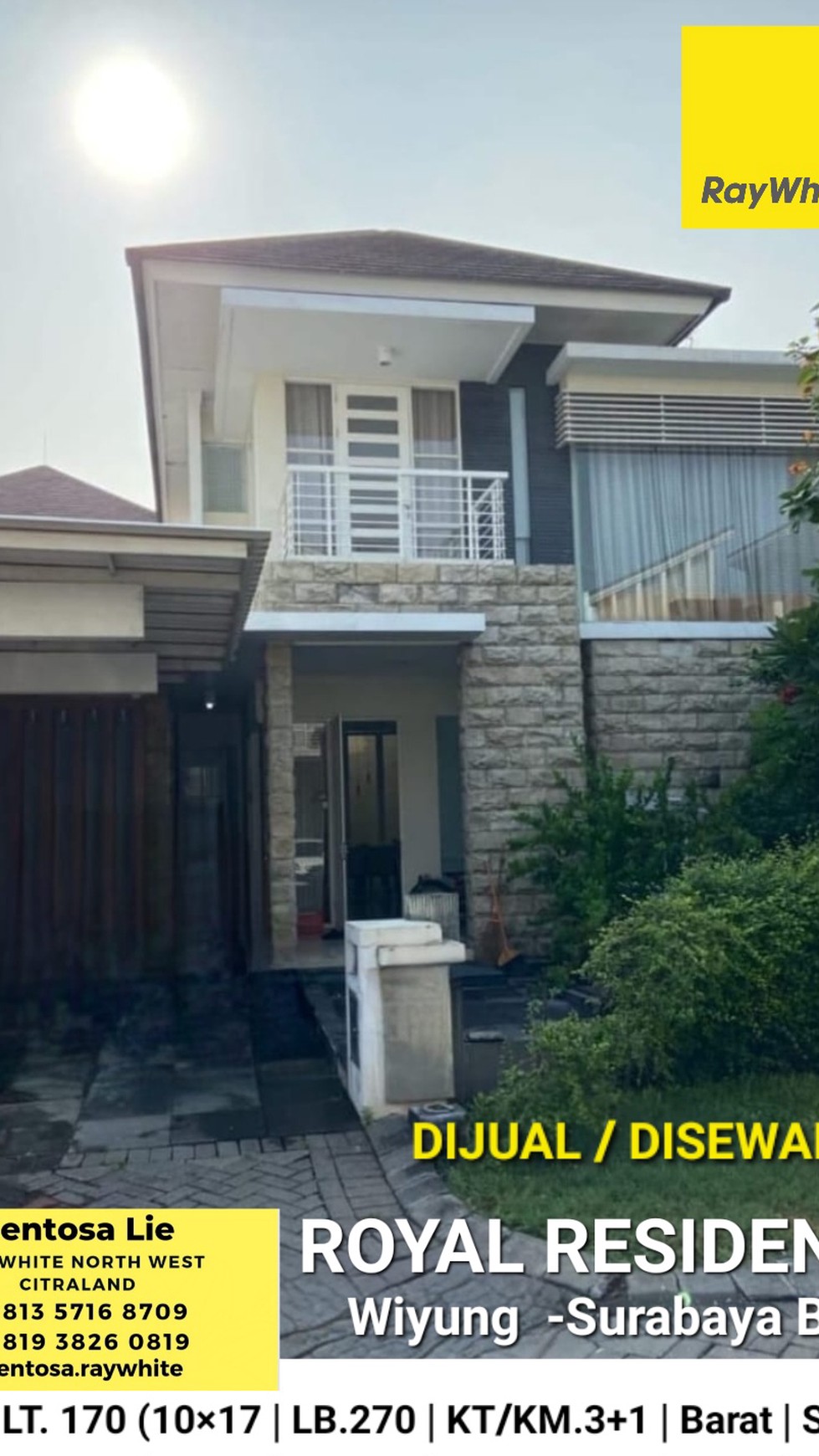 Disewakan Rumah Royal Residence cluster Buckingham Wiyung Surabaya SEMI Furnished Siap Huni