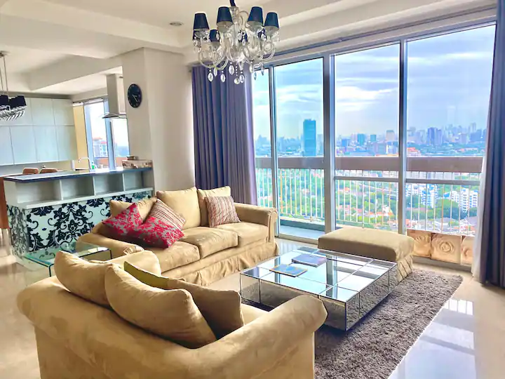 Apartemen 2 Kamar Tidur Full Furnished Di The Mansion At Kemang View Perkotaan Memukau Di Lantai 35