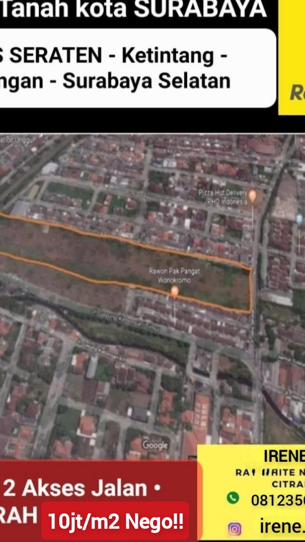 DiJuaL 3,6 Ha tanah di Surabaya Selatan