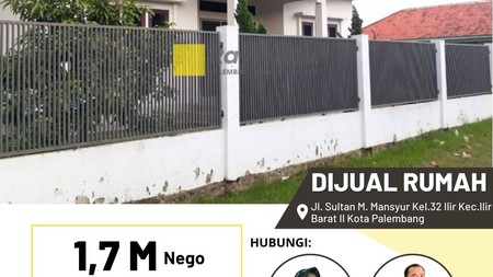 Dijual Cepat Rumah di Jl Sultan M Mansyur Palembang