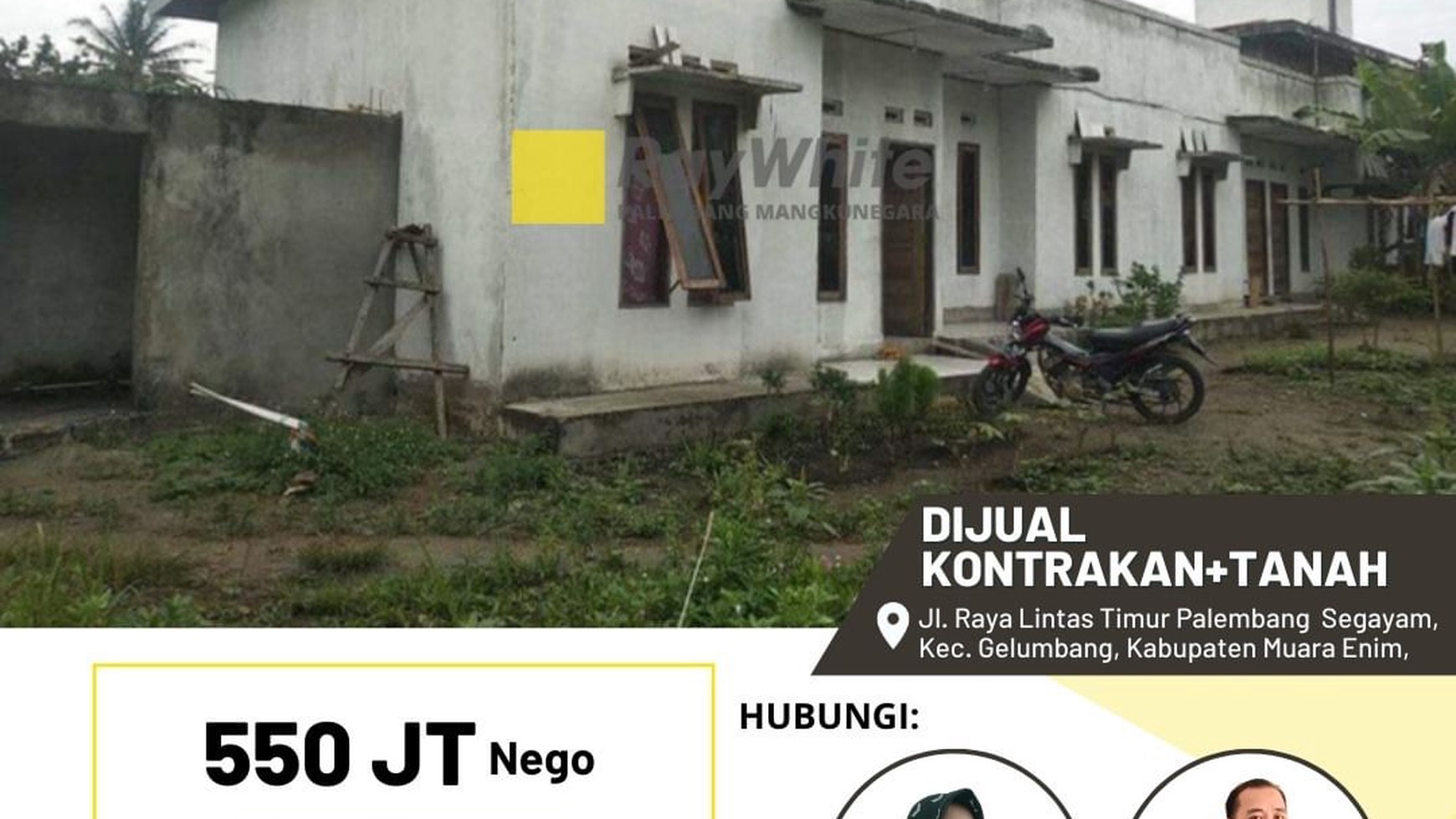 Dijual Cepat Kontrakan dan Tanah di Segayam Kec Gelumbang