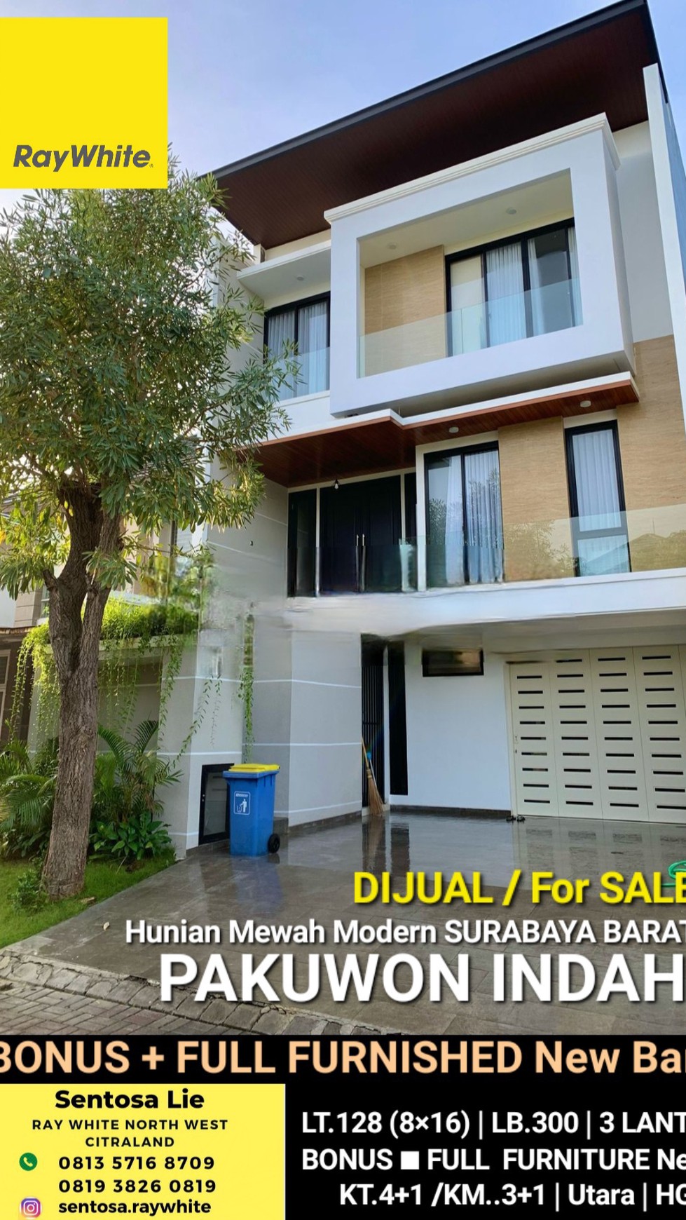 Dijual Rumah Baru Pakuwon Indah Surabaya Barat BONUS FULL FURNITURE Modern Mewah Dekat Graha Family , Citraland, Pakuwon Mall