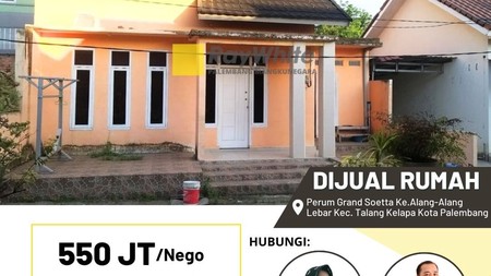 Dijual Cepat Rumah di Alang-Alang Lebar Kota Palembang