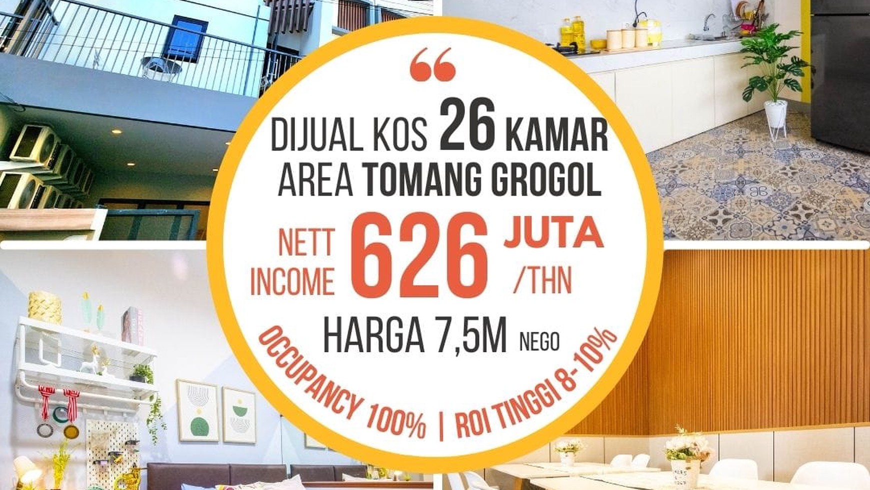 Kost cocok untuk investasi lokasi sangat strategis di Jakarta Barat