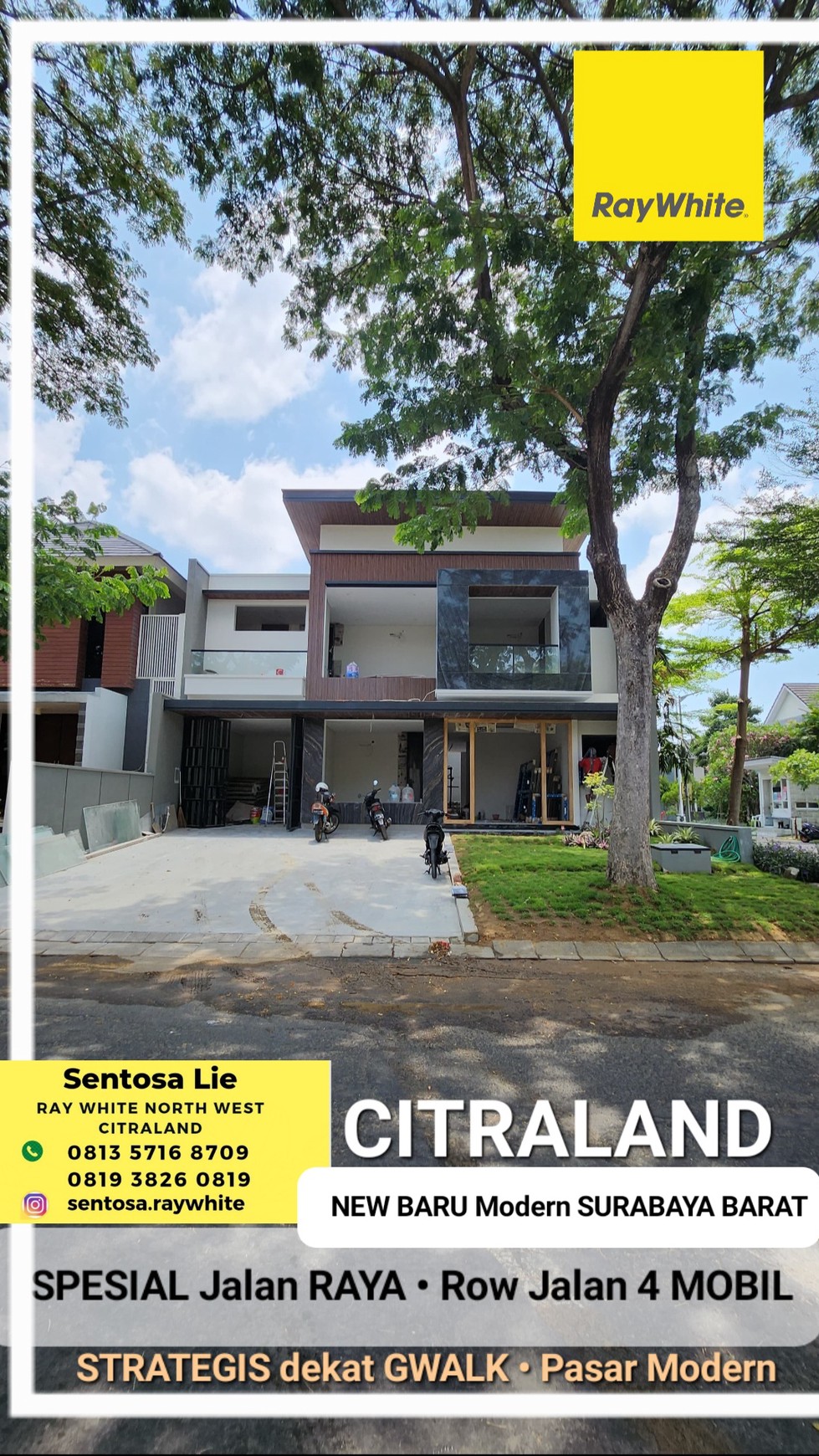 Rumah Baru RAYA Eastwood Citraland -New MARMER GRANITE - Row JALAN LEBAR 4 MOBIL - Surat SHM