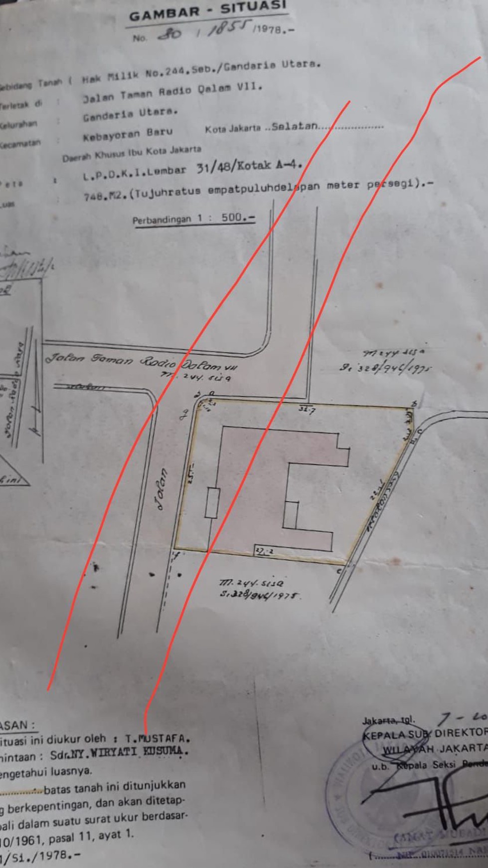 Di Jual Rumah lama lokasi di Jl Taman Radio Dalam Gandaria Kebayoran Baru Jakarta Selatan