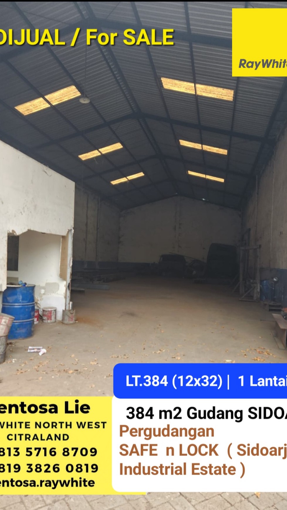 Dijual 384 m2 Gudang Safe n Lock Sidoarjo JATIM - Sidoarjo Eco Industrial Estate Warehouse 