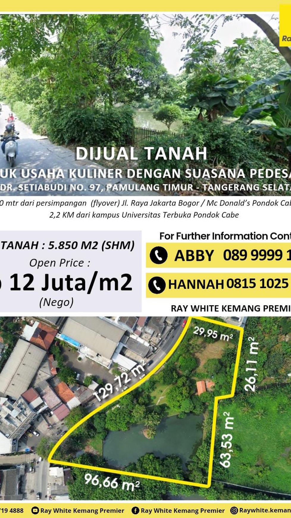 Dijual Tanah SHM di Pamulang Dengan Suasana Pedesaan