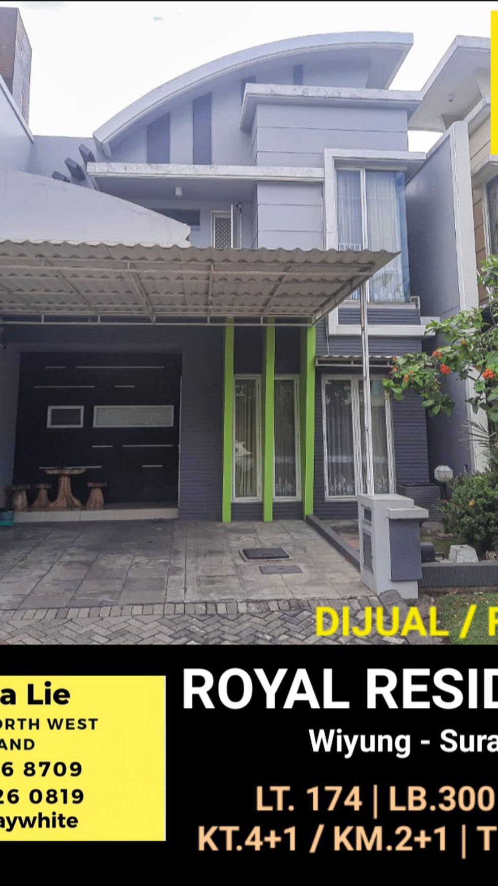 LUAS MURAH Dijual Rumah Royal Residence Buckingham Lokasi TerDEPAN dekat Showroom HONDA , Pakuwon Mall