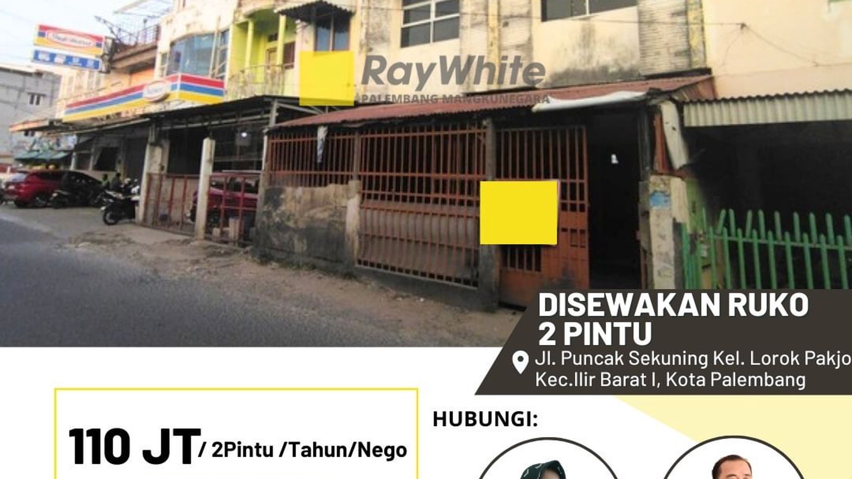 Disewakan Ruko 2 Pintu di Jl Puncak Sekuning Palembang