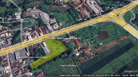 Jual Cepat Tanah Strategis nol jalan raya dr.Cipto - Lawang Malang