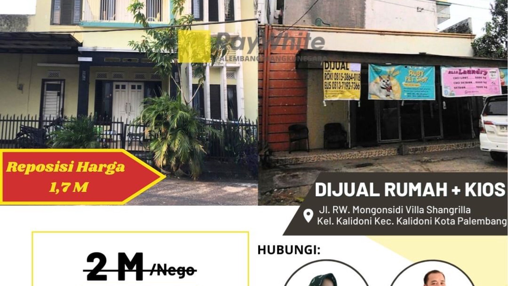 Dijual Cepat Rumah + Kios di Kota Palembang