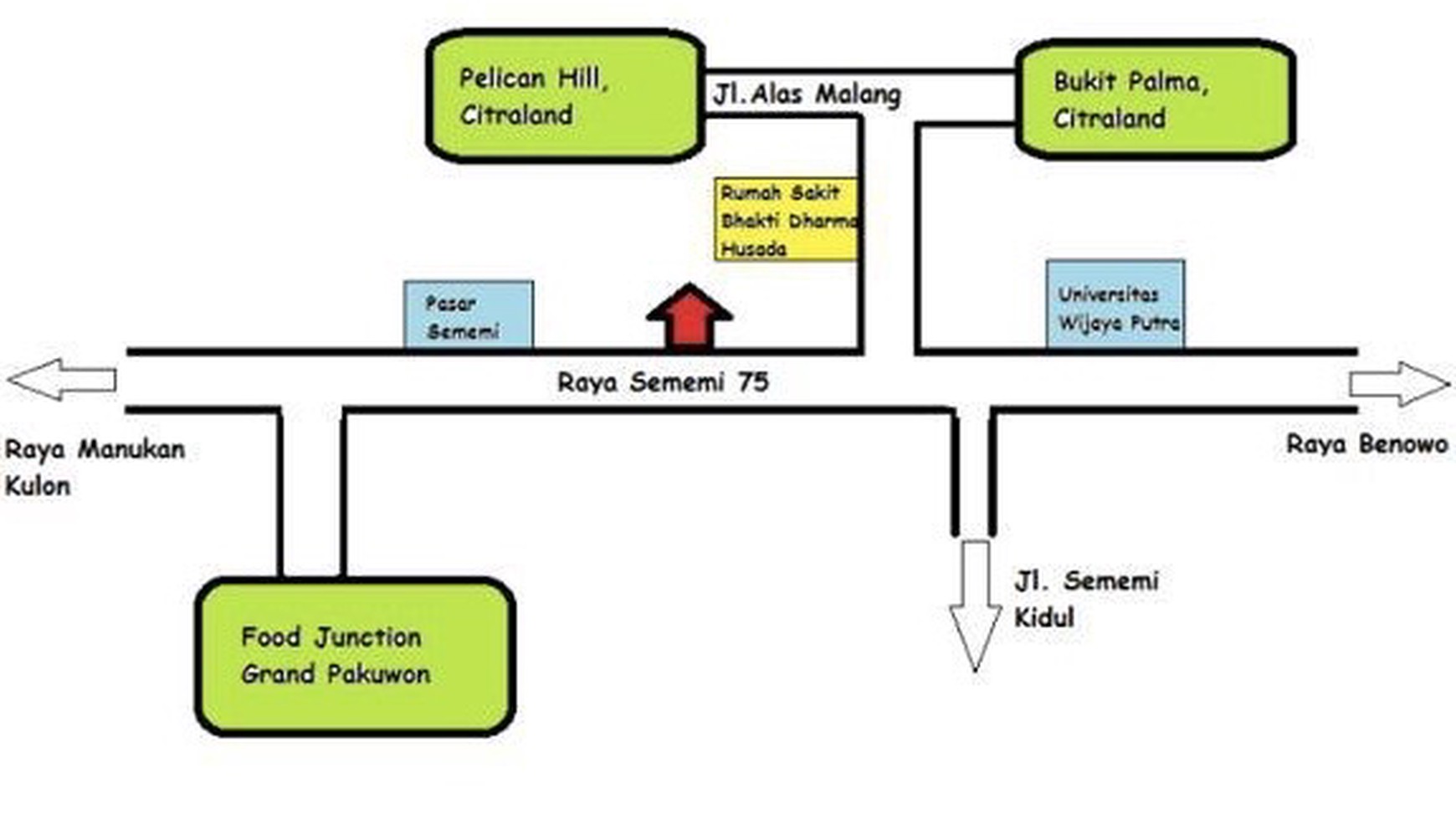 Tanah dijual/disewa di Raya Sememi Surabaya, Dimensi 25x76m