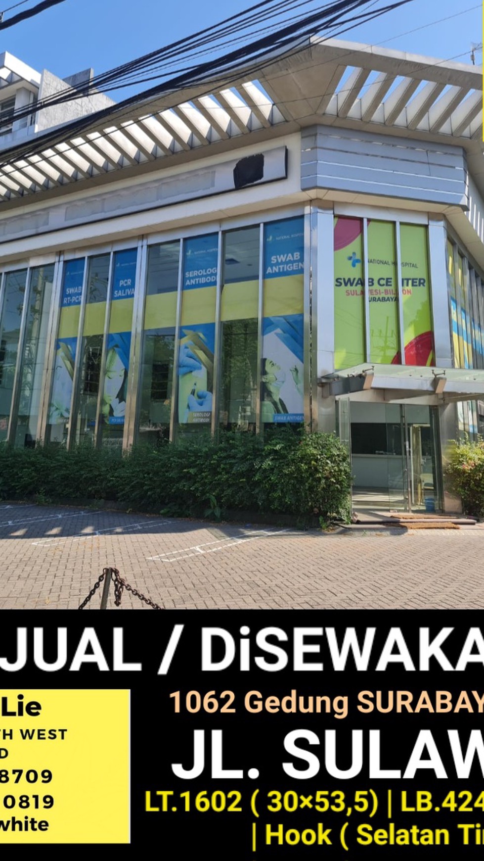 Disewakan 1602 m2 Gedung Surabaya Pusat di Jalan Sulawesi - Gubeng - PARKIRAN MOBIL LUAS