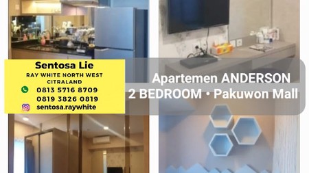 MURAH Dijual Apartemen Anderson Pakuwon Mall Tipe 2 Kamar Tidur FULL Furnished MODERN 