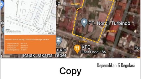 Dijual Ruang Usaha Harga NJOP Lokasi Strategis dan Premium @Tebet