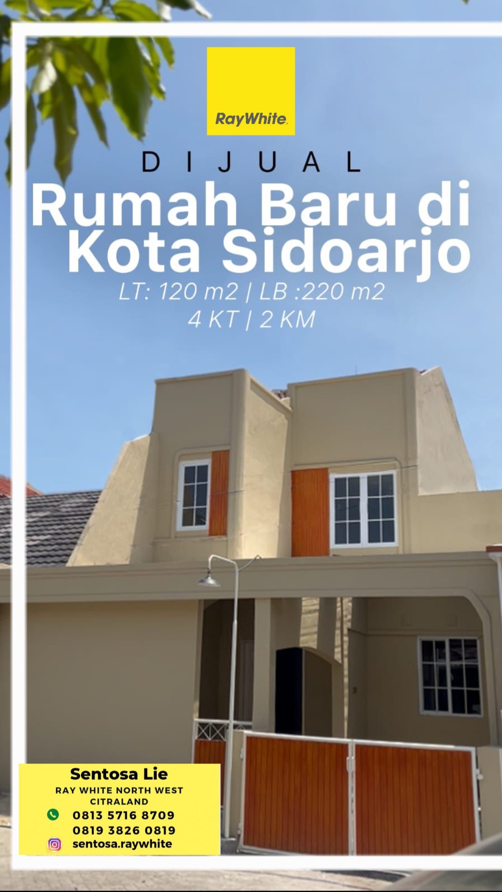 Murah Dijual Rumah Baru Sidoarjo Kota -5 Menit Ke Alun-Alun Kota - Spesial Row Jalan Lebar 4 Mobil