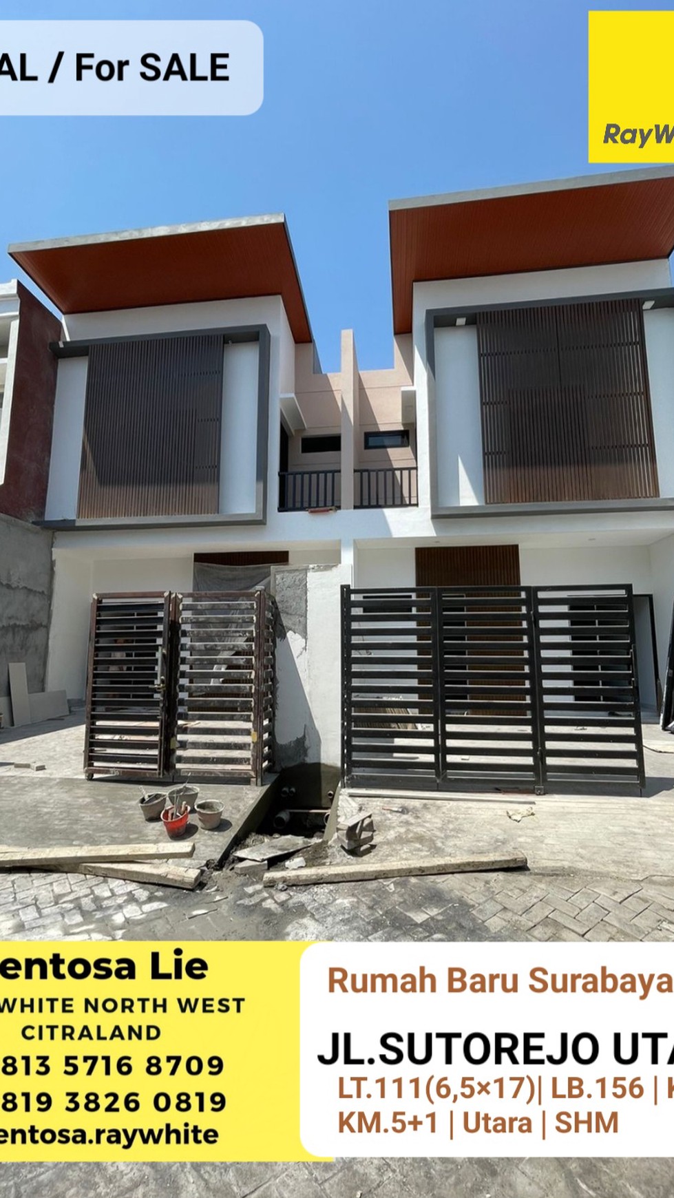 Dijual Rumah Baru Sutorejo Utara - Surabaya Timur dekat kampus ITS, Pakuwon City, Galaxy Mall