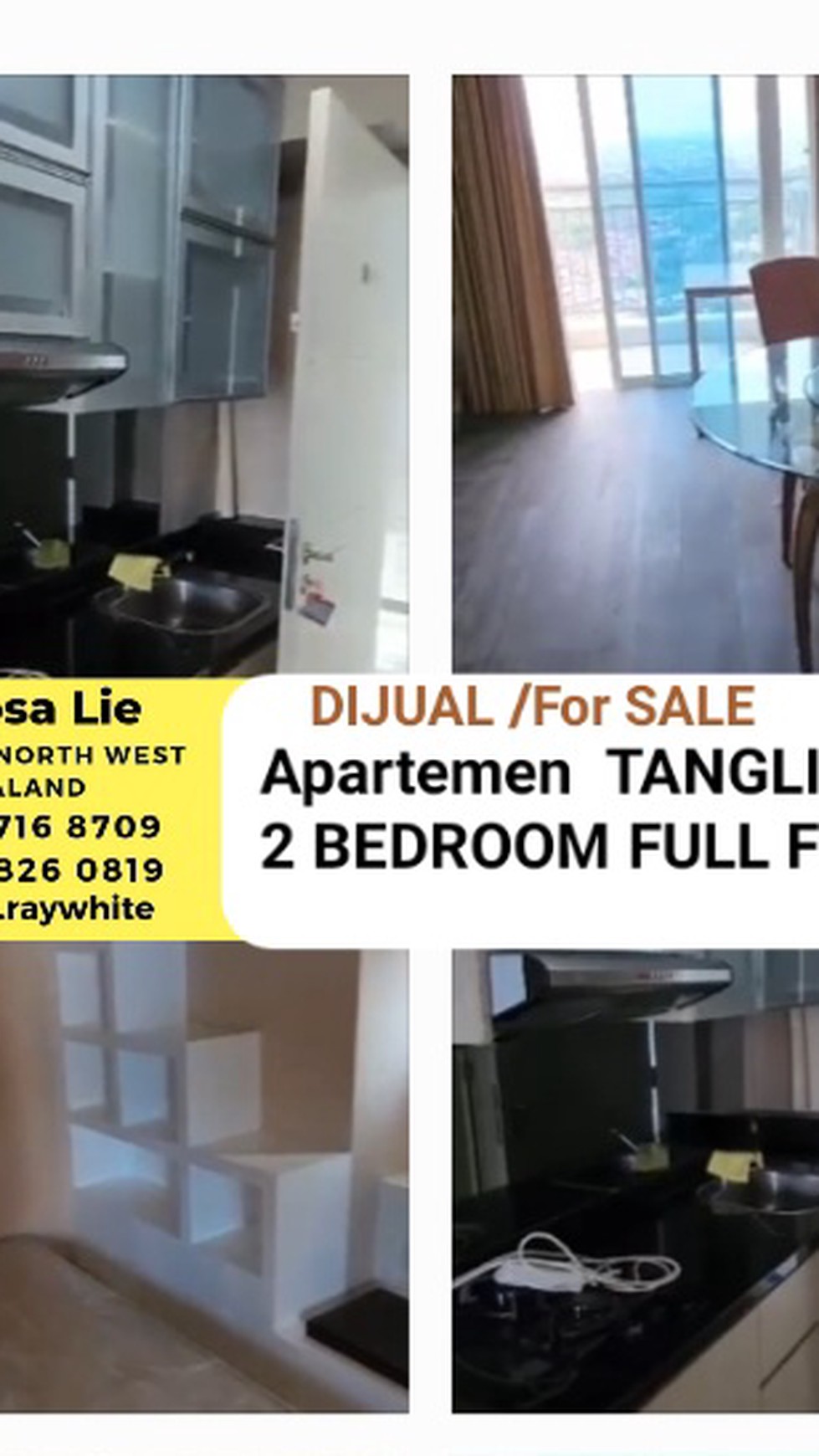 Ter-Murah Dijual Apartemen Tanglin 2 Kamar Tidur Full Furnished Pakuwon Mall Surabaya Barat