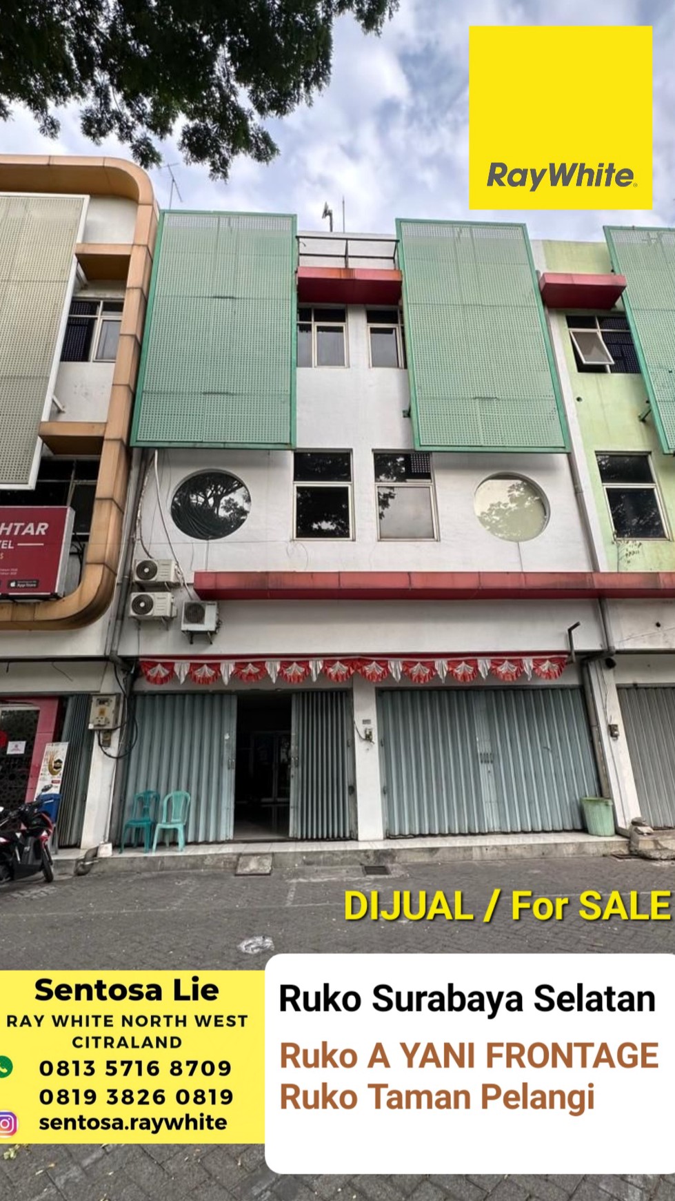 Dijual Ruko Raya Ahmad Yani Frontage - Surabaya Selatan - Parkiran Mobil Luas