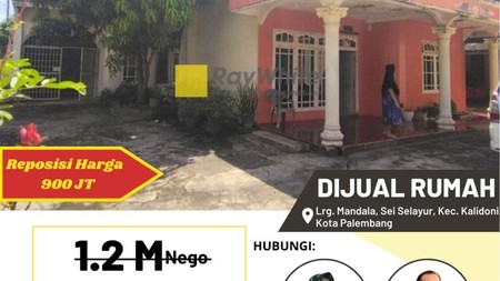 Dijual Cepat Rumah di Sei Selayur Palembang