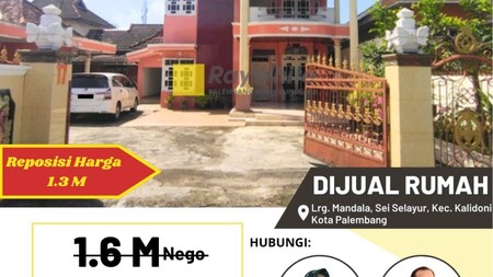 Dijual Cepat Rumah di Sei Selayur Kota Palembang