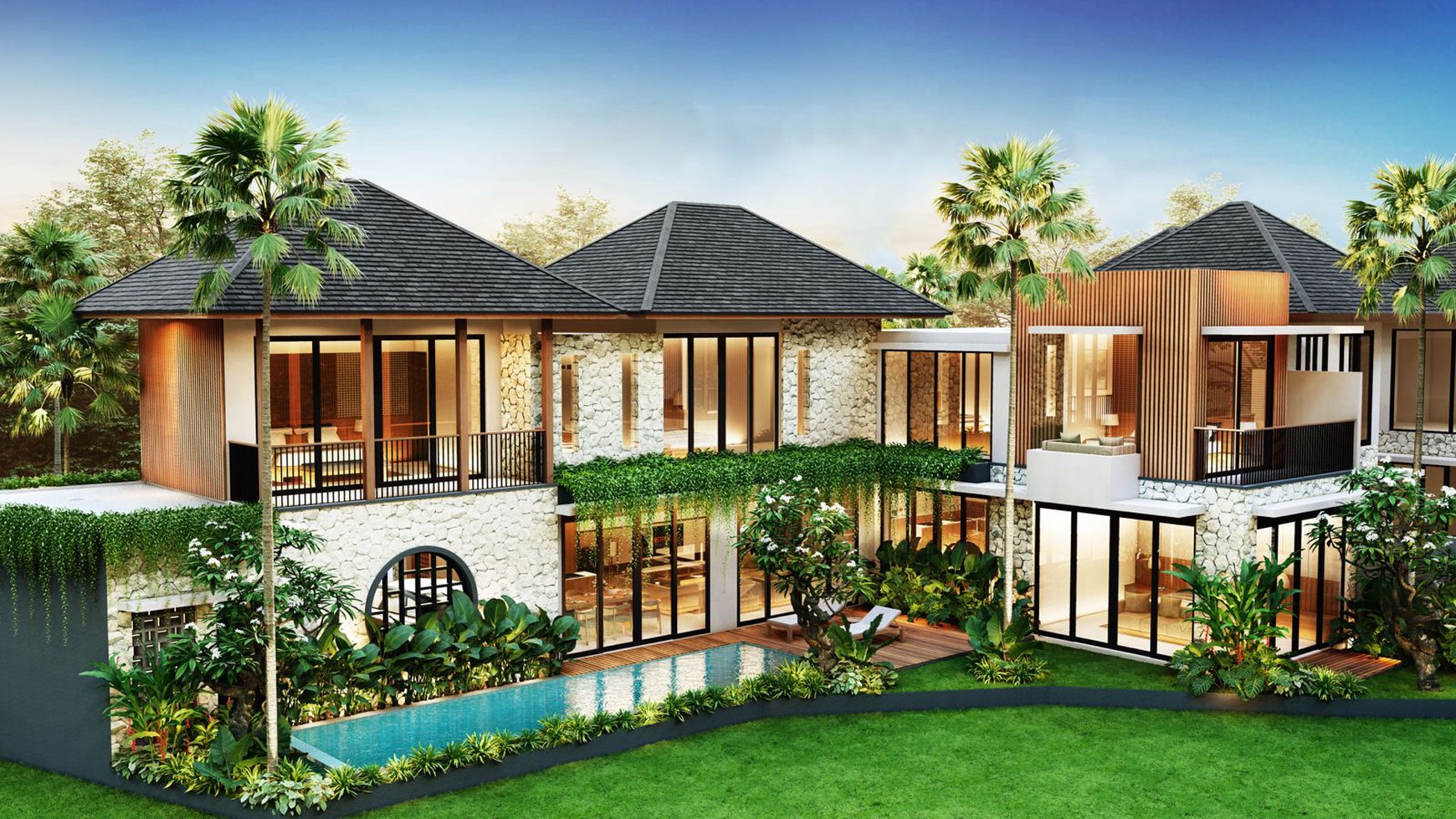 For Sale Freehold - Brand new modern villa complex with good villa management in famous area Canggu ( Type R.V.C 4 bedrooms + 1 maid room )