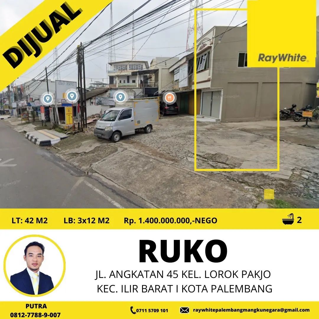 DIJUAL RUKO PINGGIR JALAN ANGKATAN 45