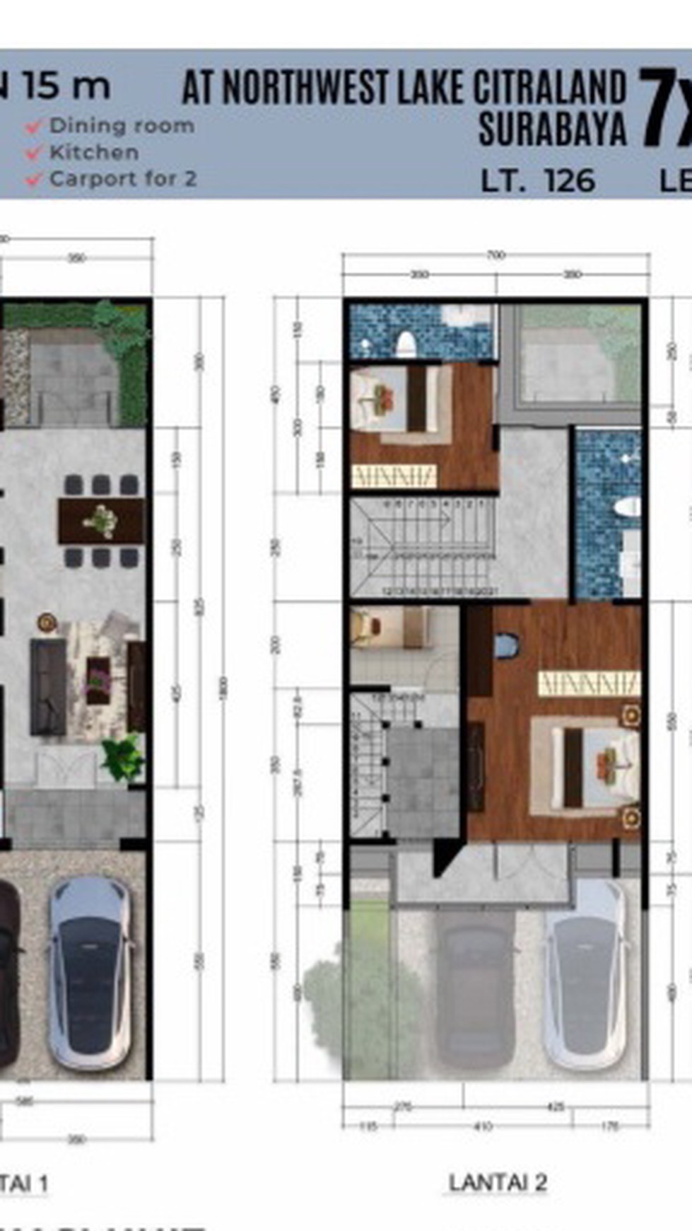 Dijual Rumah Baru North West Lake Citraland Surabaya Barat - RAYA Luar Cluster Jalan LEBAR 15 Meter dekat Citra Berkat, Sport Center