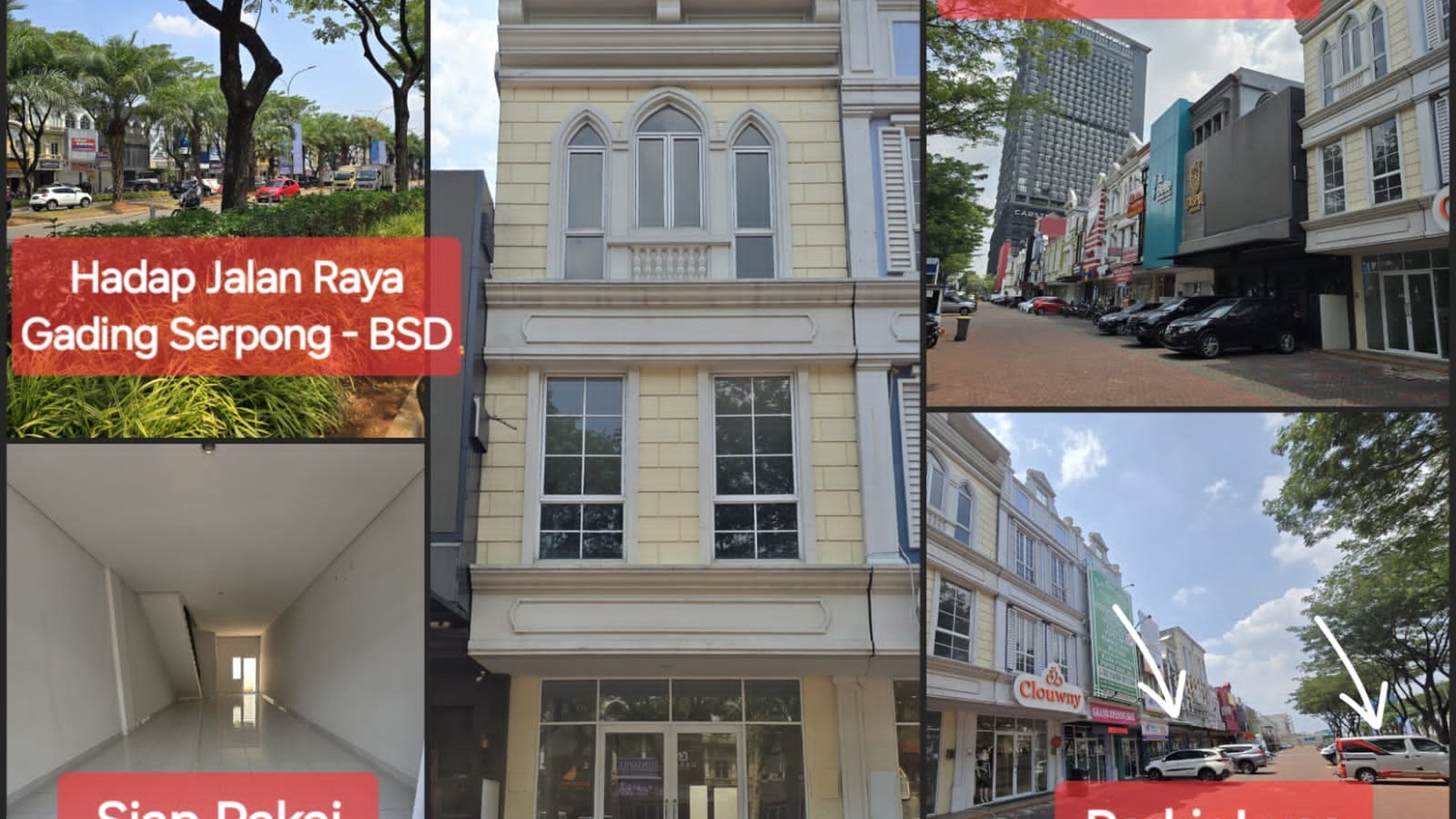 Ruko strategis di area gading serpong Mendrisio dengan harga sewa menarik siap pakai.