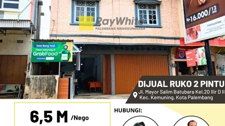 Dijual Cepat Ruko 2 Pintu di Jl Mayor Salim Batubara Kota Palembang