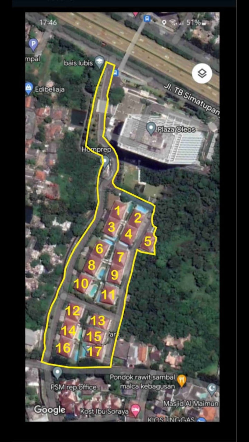 Rumah Hitung Tanah Area Cipete