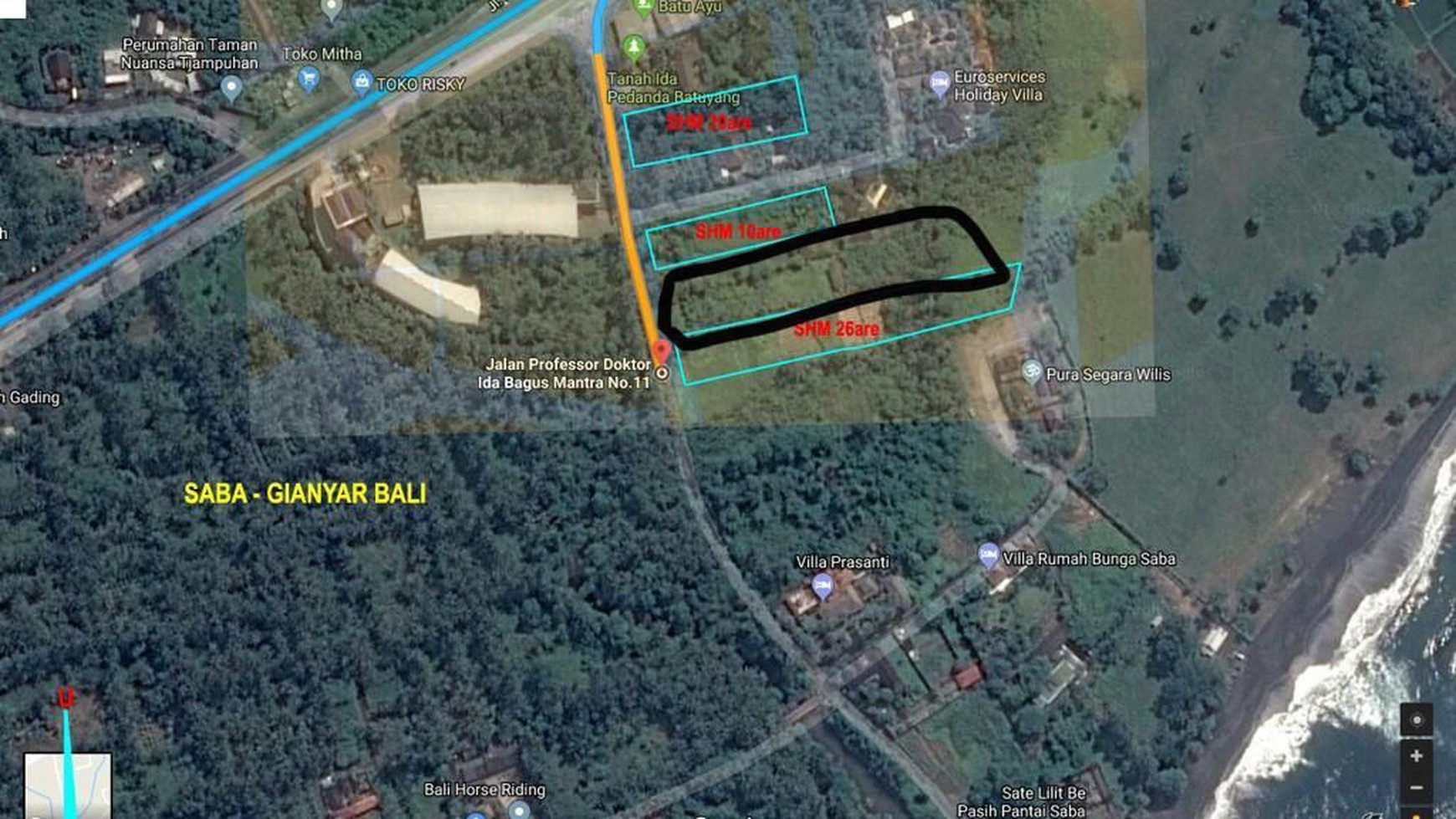 For Sale Leasehold - 2.600 sqm of beautiful land just minutes' walk to the Flamingo beach club and a surfing beach