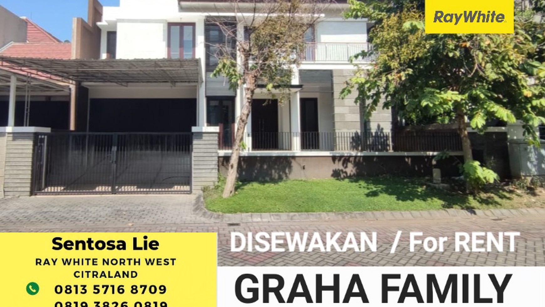 Disewakan Rumah Graha Family Surabaya SPESIAL 6+1 Kamar Tidur - LUAS 450 m2 dekat National Hospital , Pakuwon Mall