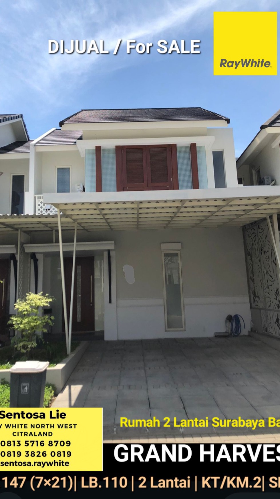 Dijual Rumah Grand Harvest Surabaya Barat Dekat Royal Residence , Citraland, Pakuwon Mall