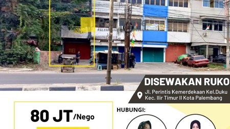 Ruko diSewakan Perintis Kemerdekaan Palembang