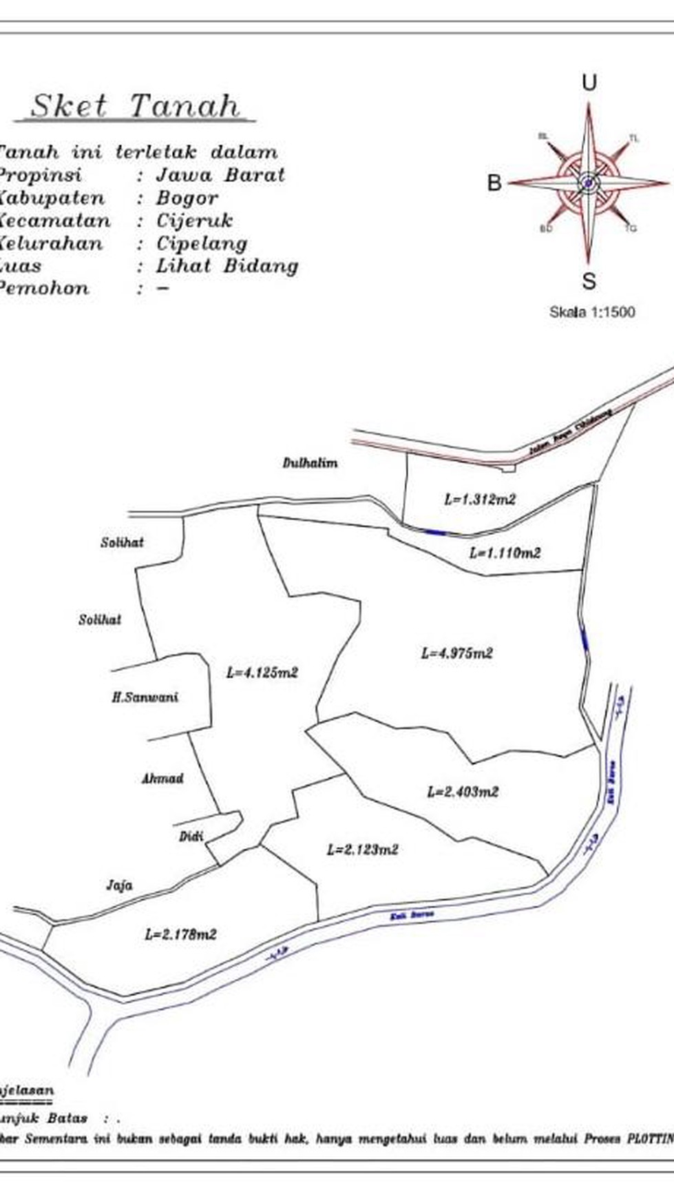 Lahan 1.6 Hektar di Cijeruk Bogor 